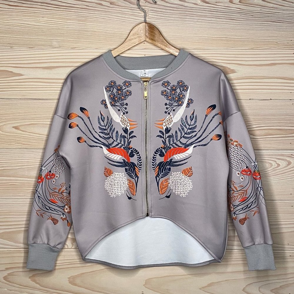 Stylish Floral Bomber Jacket